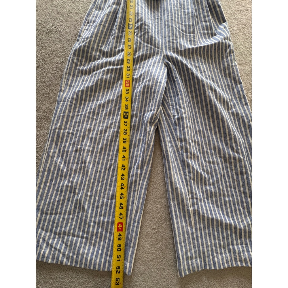 Greylin Blue White Striped Halter Front Tie Wide Leg Jumpsuit Womens Medium - Picture 2 of 10